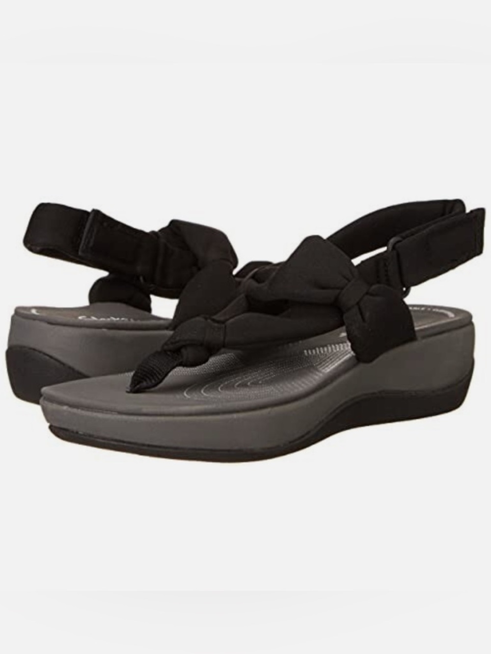Clarks® Arla Nicole Cloudstepper Women's Sandals, Black/Grey - SZ 9.5